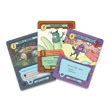 Cartas del mazo de festejos de Una aventura salvaje con ilustraciones coloridas