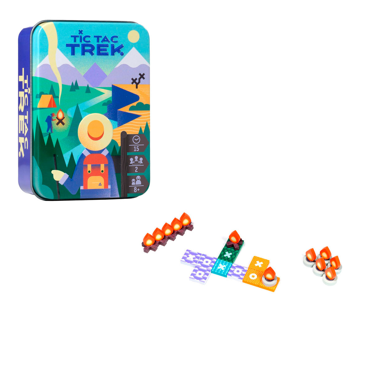 Juego de mesa Tic Tac Trek caja metálica con fichas y tableros para 2 jugadores