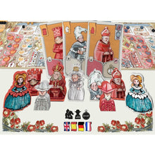 Queen Alice juego de mesa euroestrategia con fichas de personaje y piezas de ajedrez