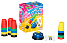 Juego Speed Cups completo con cubiletes, cartas y timbre