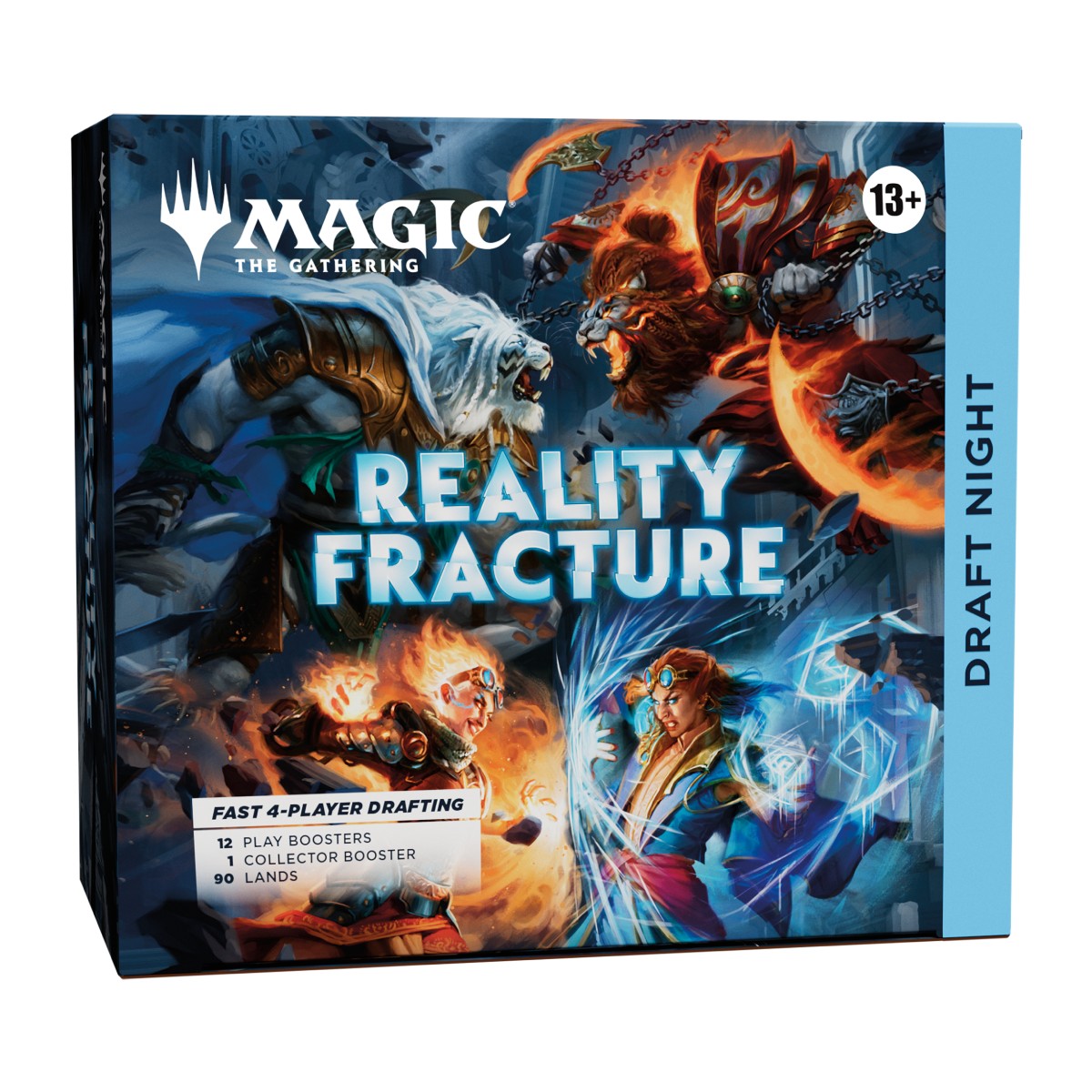 Caja Magic: The Gathering Reality Fracture Draft Night para 4 jugadores con 12 boosters de juego y 1 booster coleccionista