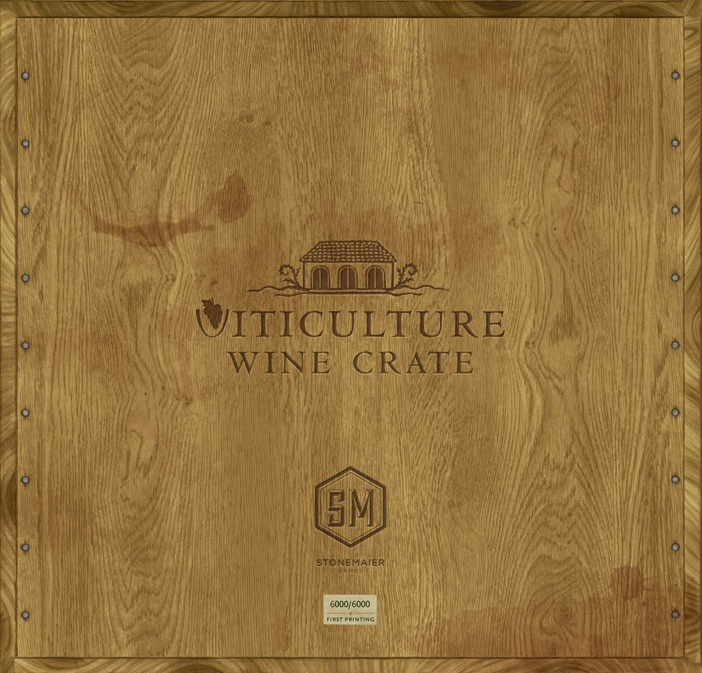 Caja de madera edición limitada primera tirada del juego Viticulture Wine Crate