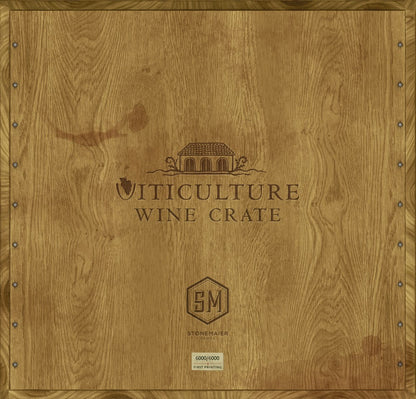 Caja de madera edición limitada primera tirada del juego Viticulture Wine Crate