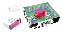 Contenido del party game Mente Vacuna con cartas y fichas