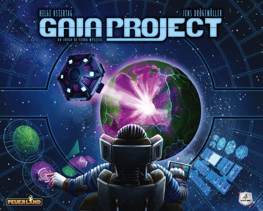 Portada del juego de mesa Gaia Project con astronauta y planetas