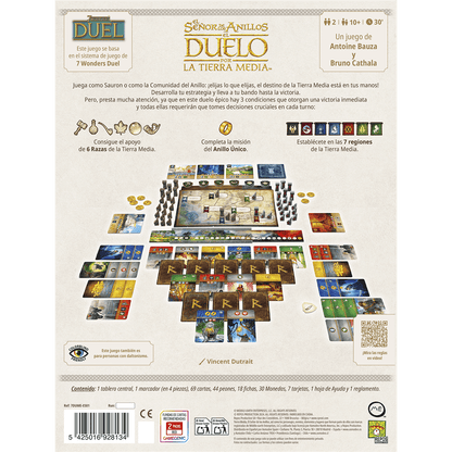 Contraportada juego de mesa El Señor de los Anillos sistema 7 Wonders Duel