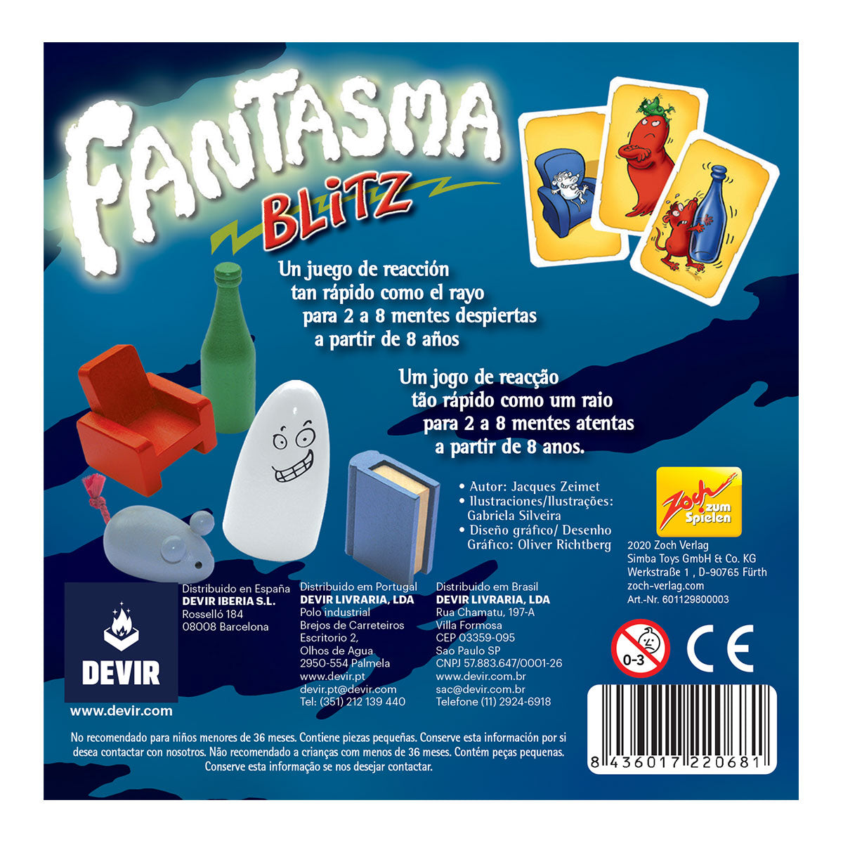 Fantasma Blitz juego de mesa para niños con cartas y miniaturas de fantasma, ratón y objetos