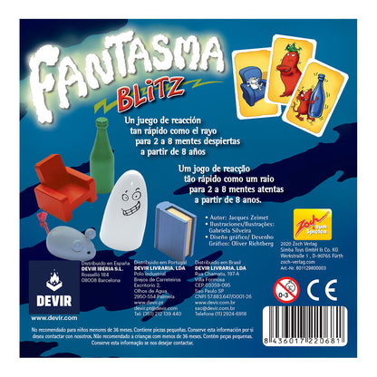 Fantasma Blitz juego de mesa para niños con cartas y miniaturas de fantasma, ratón y objetos