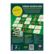 Componentes juego de mesa Código Secreto Dúo cartas de personajes y tableros de deducción