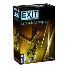 Juego de mesa EXIT La casa de los enigmas, caja con llave dorada y nivel principiante