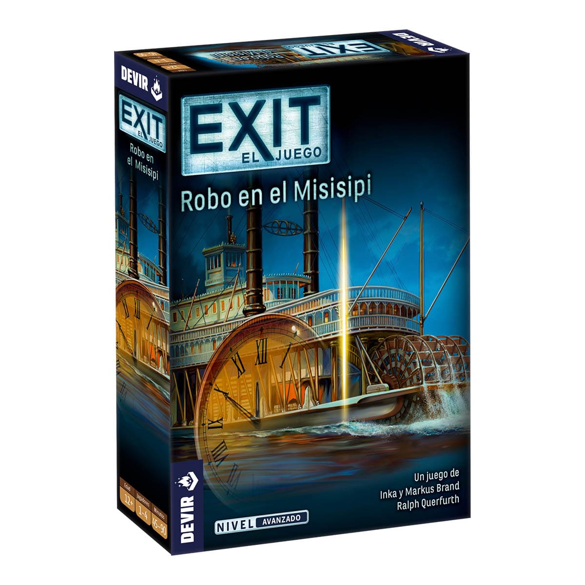 Caja juego mesa cooperativo EXIT Robo en el Misisipi barco vapor siglo XIX