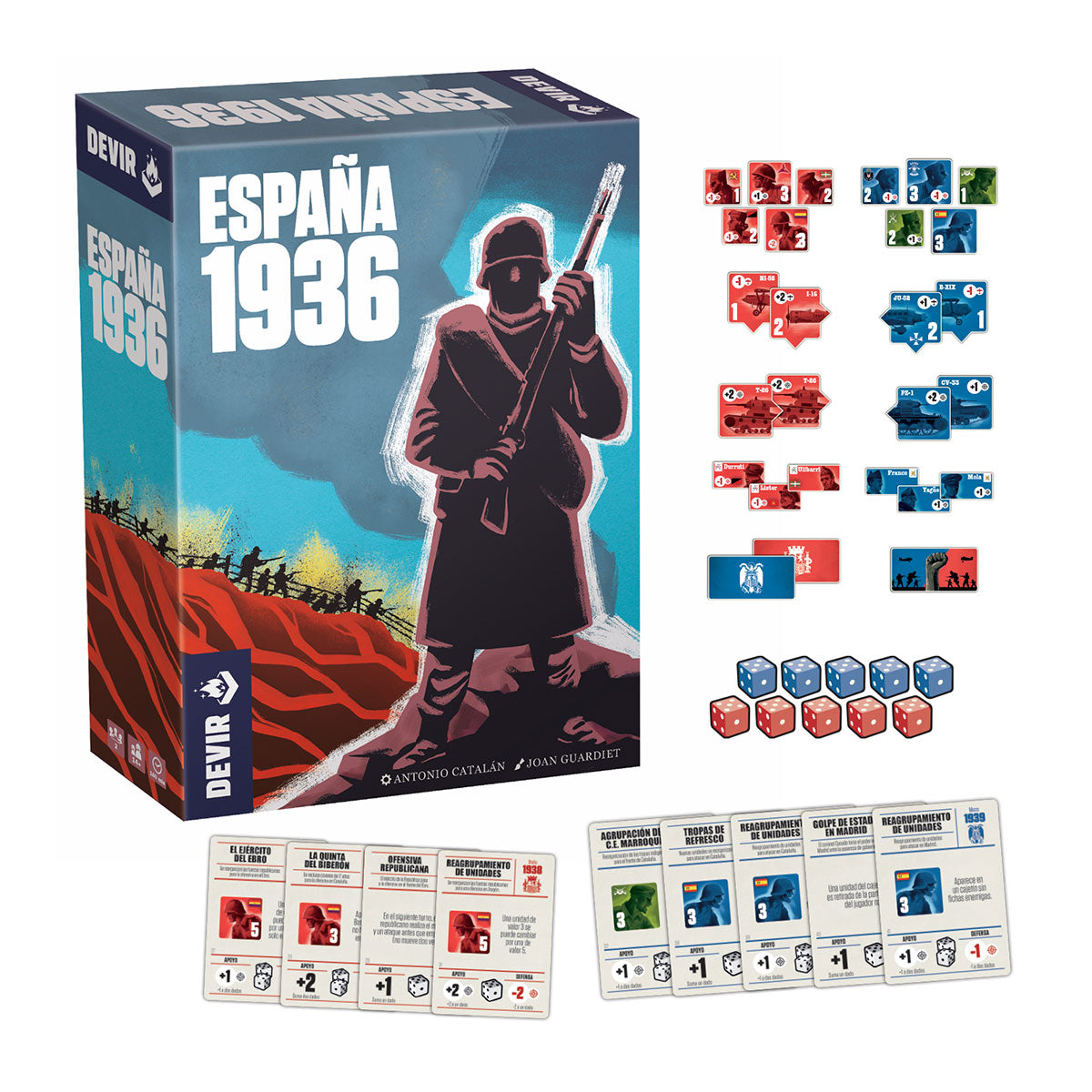 Juego de mesa España 1936 con componentes y caja