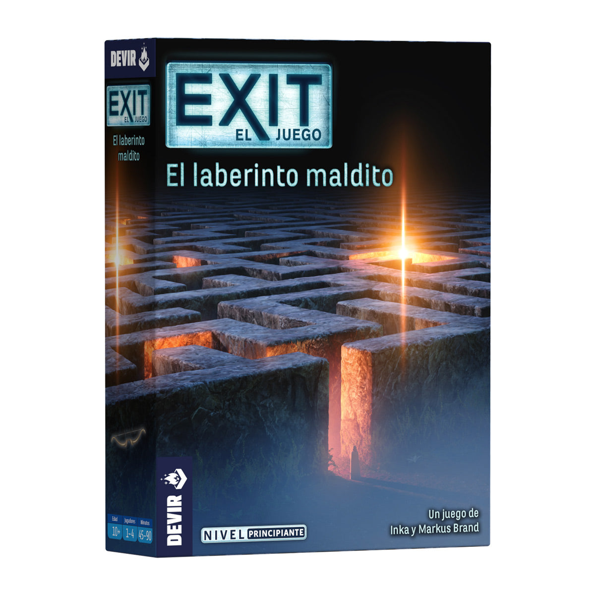 Caja del juego de mesa cooperativo Exit: El Laberinto Maldito nivel principiante