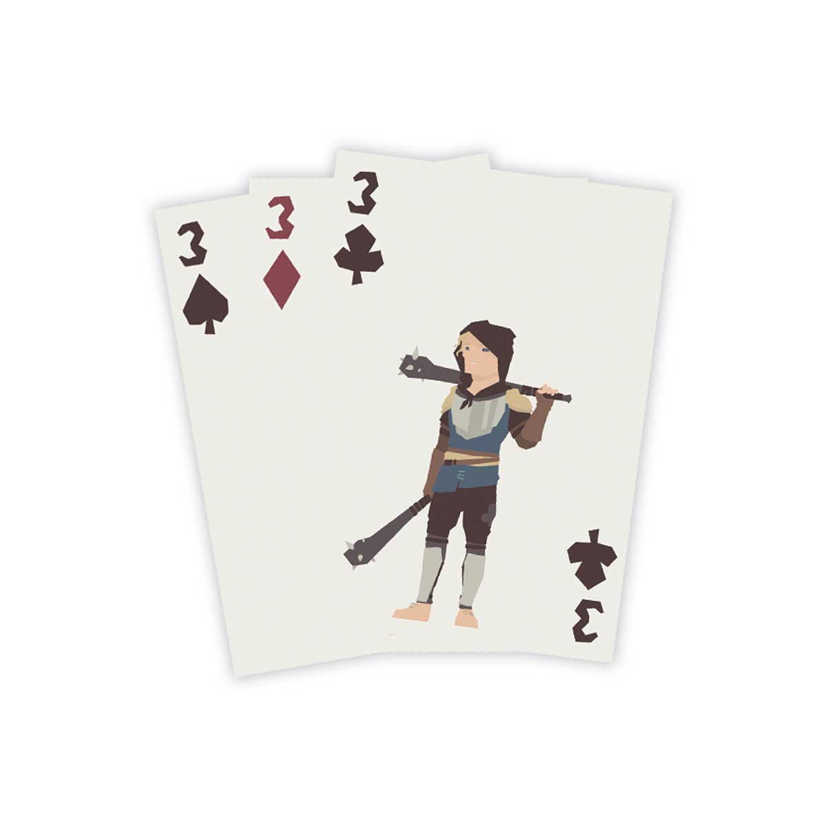 Cartas de juego Regicide con diseño minimalista y símbolos de palos