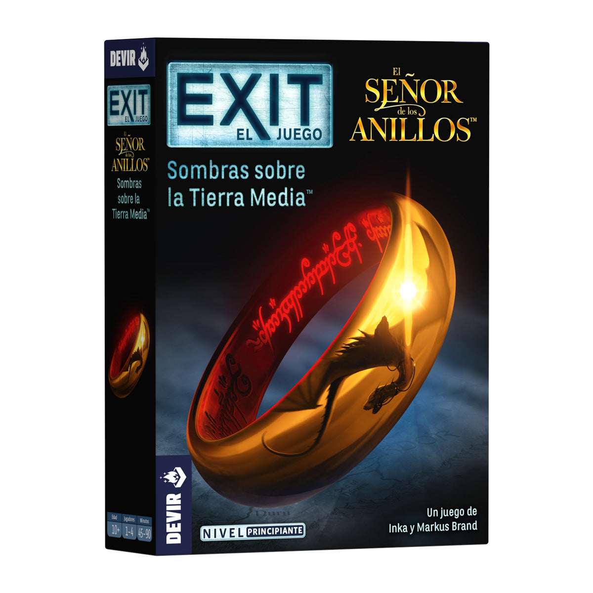 Portada juego de mesa EXIT El Señor de los Anillos Sombras sobre la Tierra Media con Anillo Único