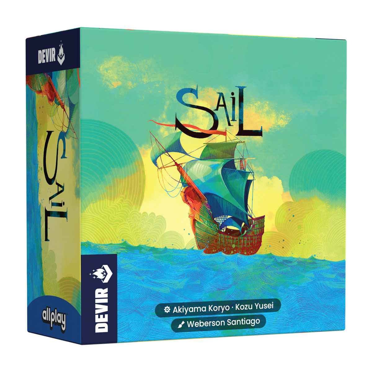 Portada del juego de mesa Sail editado por Devir con barco de vela