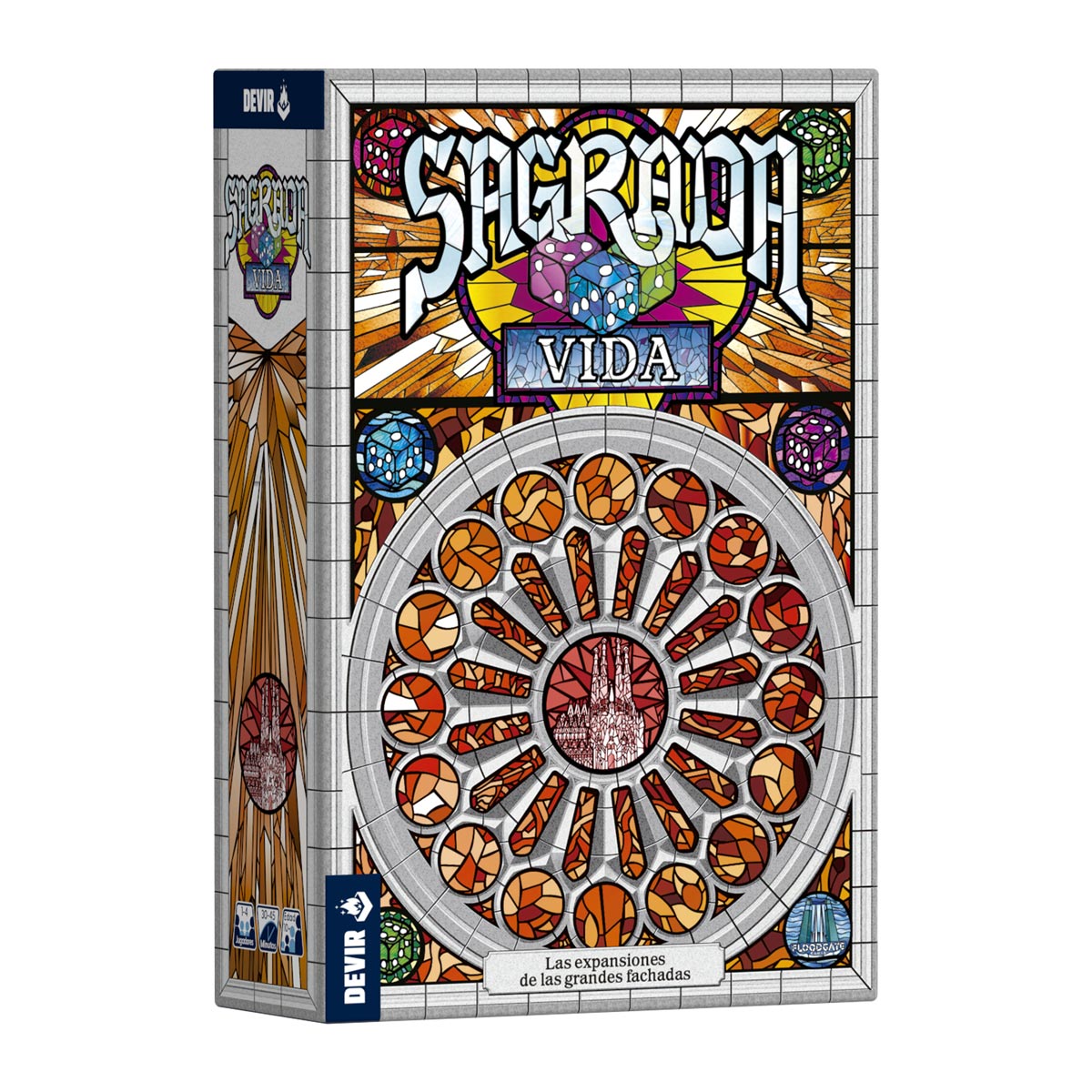 Caja expansión Sagrada Vida con vitral Sagrada Familia y diseño gótico