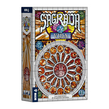 Caja expansión Sagrada Vida con vitral Sagrada Familia y diseño gótico