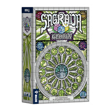 Caja Sagrada Gloria expansión tercera fachada diseño vitral verde y morado