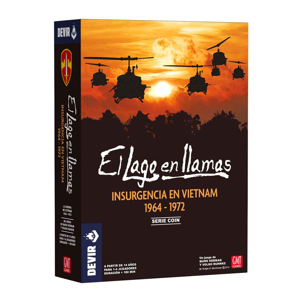 Caja juego de mesa El Lago en Llamas serie COIN Vietnam