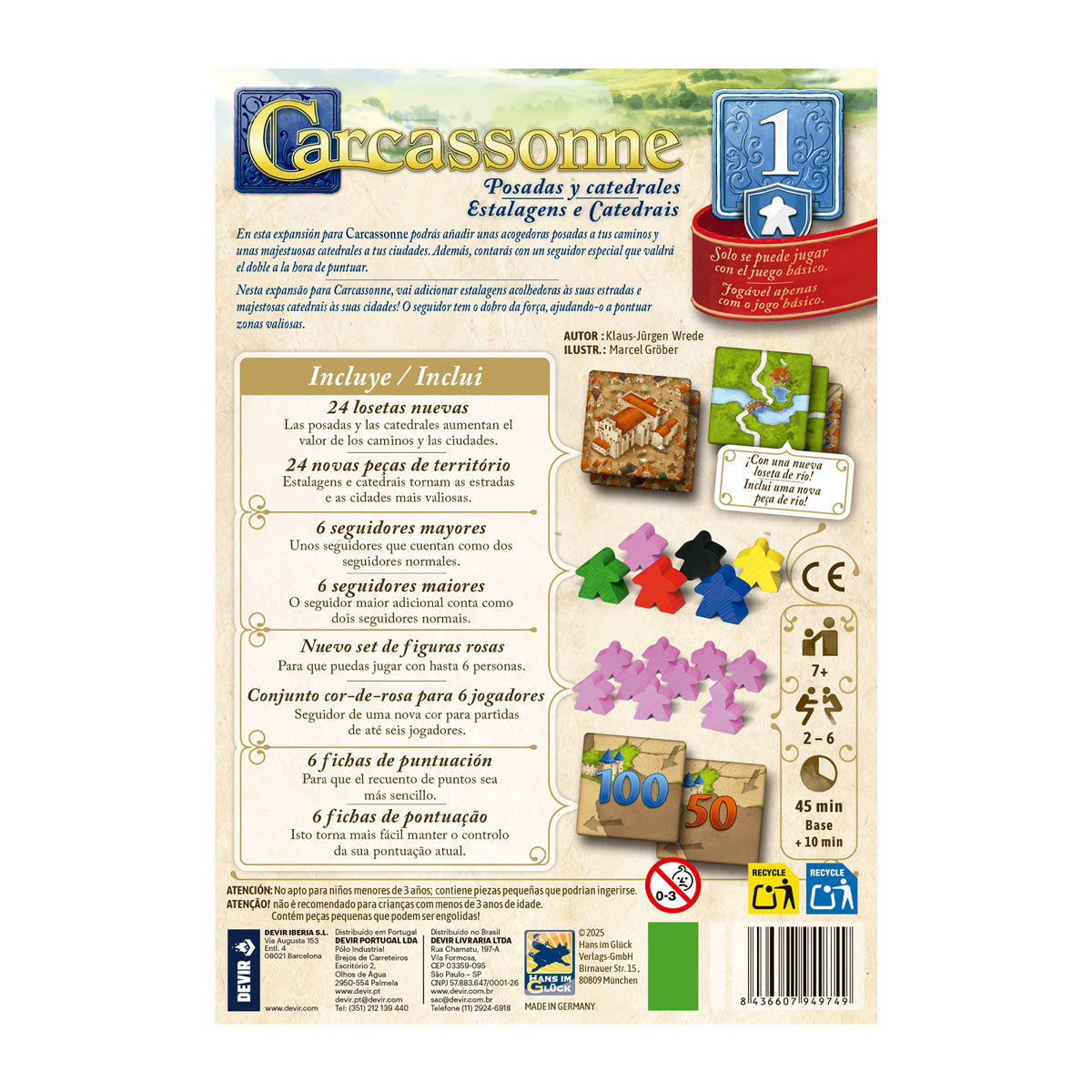 Carcassonne: Posadas y Catedrales – Expansión 1