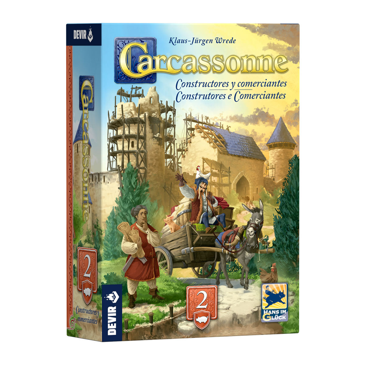 Carcassonne Constructores y Comerciantes Expansión 2 caja del juego de mesa
