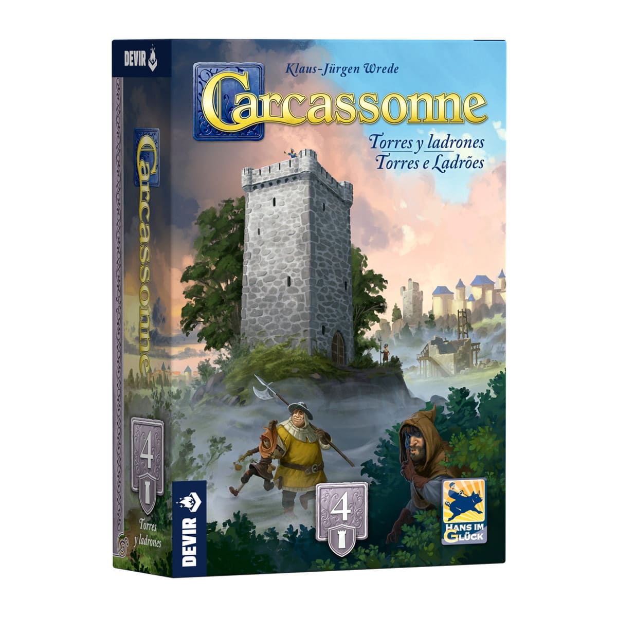 Carcassonne Torres y Ladrones expansión juego de mesa portada