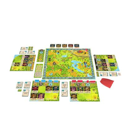 Juego de mesa Emberleaf desplegado mostrando tablero y componentes