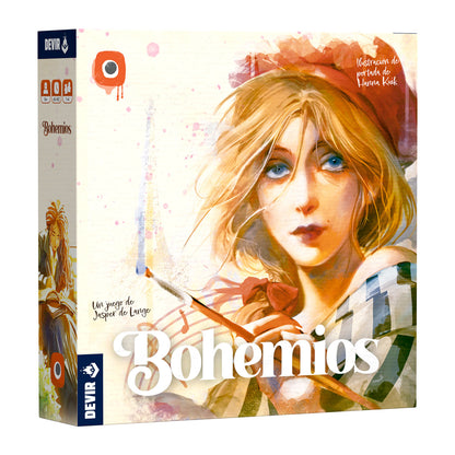 Caja del juego de mesa Bohemios Devir para 2-4 jugadores desde 14 años