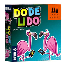 Caja del juego de cartas Dodelido con flamencos y animales coloridos