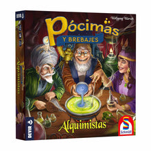 Caja juego Pócimas y Brebajes Alquimistas portada ilustración alquimistas laboratorio
