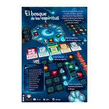 Guía de componentes del juego de mesa El bosque de los espíritus con instrucciones paso a paso y lista de piezas