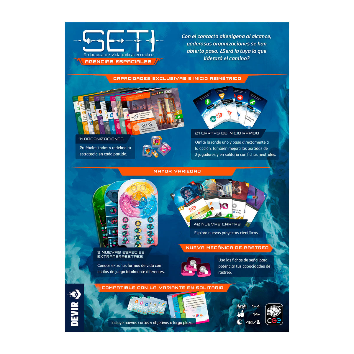 Infografía expansión SETI Agencias espaciales capacidades asimétricas y mecánica de rastreo