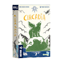 Caja del juego de cartas Circadia con criatura alada verde