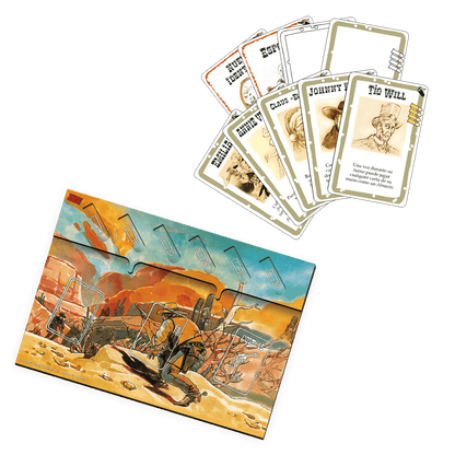 Cartas Bang! y bolsa de tela con diseño desierto para guardar cartas del juego de cartas