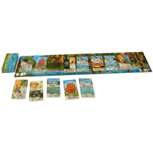 Juego de mesa Forest Shuffle Smoky Mountains con tablero forestal y cartas de animales