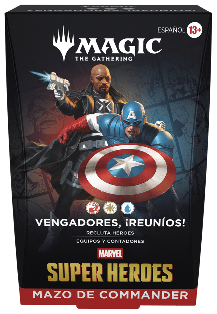 Mazo Commander Marvel Vengadores ¡Reuníos! Magic The Gathering español con Capitán América