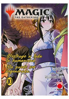 Portada del manga Magic: The Gathering tomo 10 con ilustración de dos personajes y fuegos artificiales