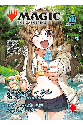 Portada manga Magic The Gathering 12, chica anime con pistolas de agua en bosque