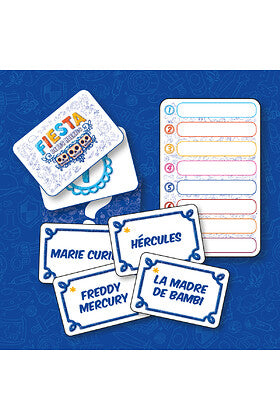 Contenido del juego Fiesta de los Muertos: cartas y tablero