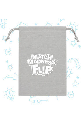 Bolsa tela gris cordones cierre metálico logotipo juego Match Madness Flip