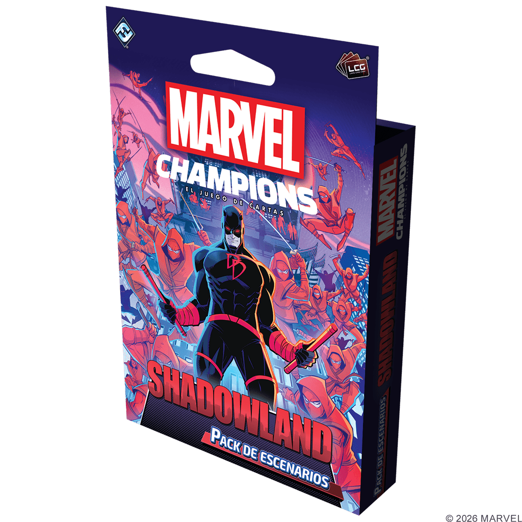 Caja frontal expansión Shadowlands Marvel Champions con Daredevil
