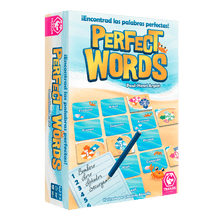 Caja frontal del juego de mesa Perfect Words para familias de 4 a 6 jugadores