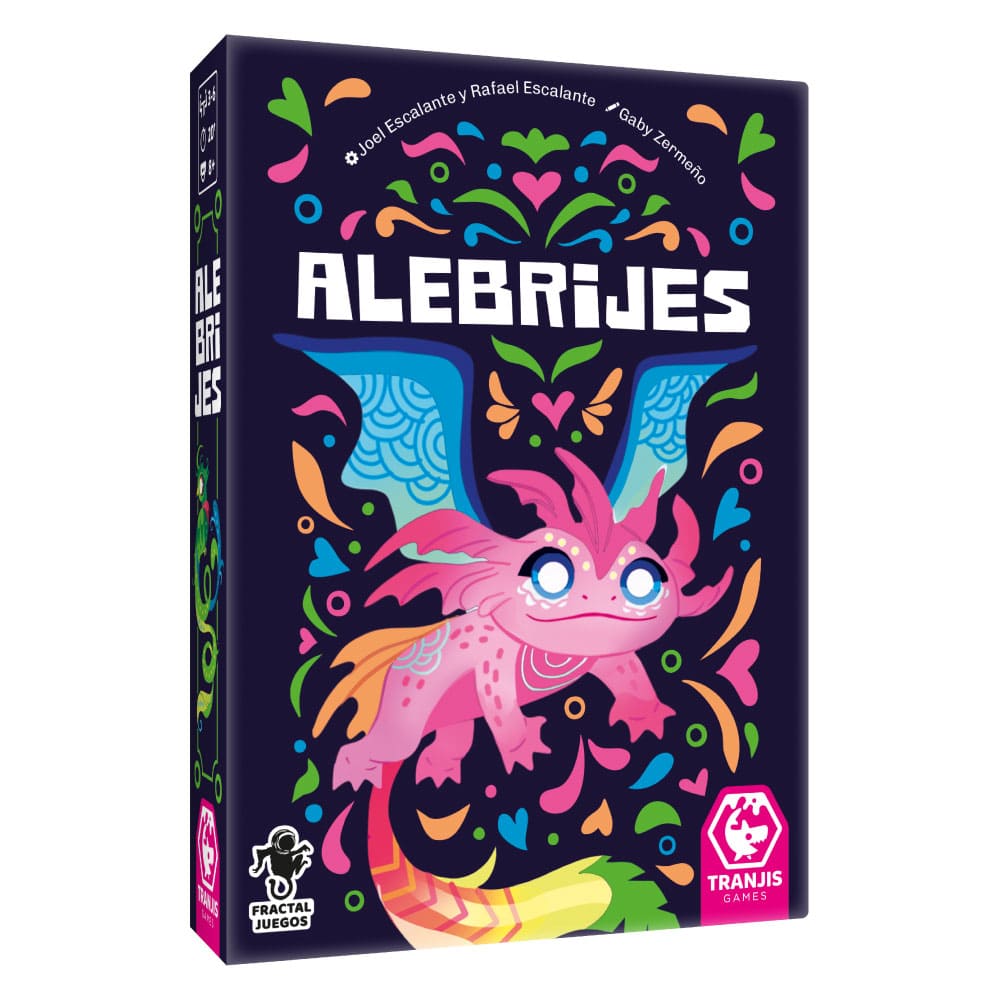 Caja del juego de mesa Alebrijes con ilustración de criatura mexicana