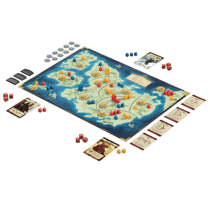 Tablero juego de mesa Tiempo de Tumulto mapa regiones y fichas tropas