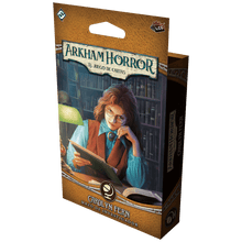Caja expansión Arkham Horror Carolyn Fern psicóloga ilustración biblioteca