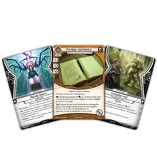 Cartas ejemplo expansión Arkham Horror Telaraña Psicología experimental Curiosidad letal