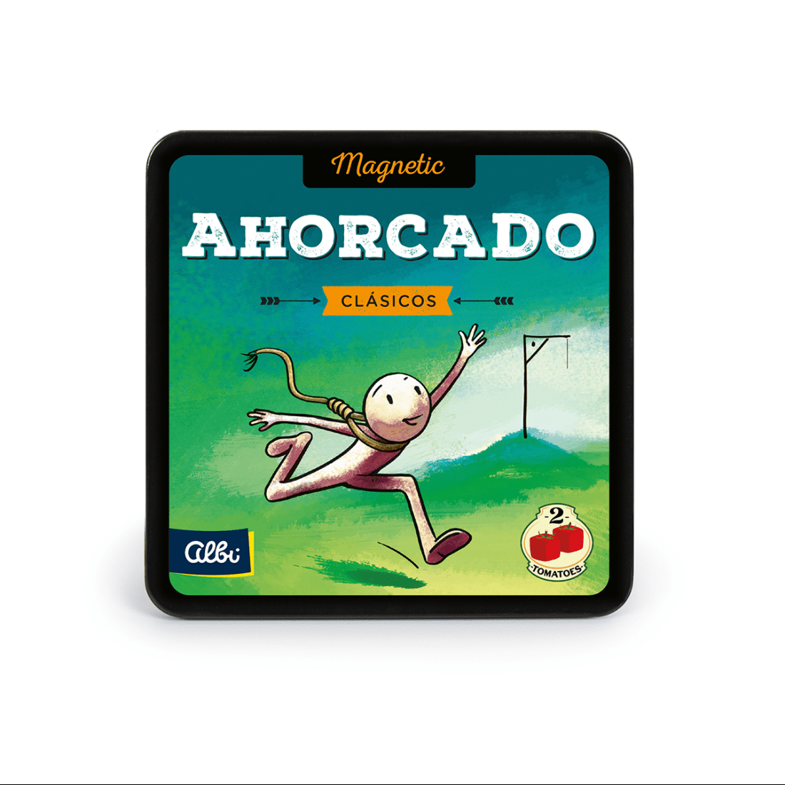Juego de mesa Ahorcado Magnético Albi, caja negra con portada verde y azul