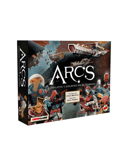 Caja del juego de mesa de ciencia ficción Arcs para 2 a 4 jugadores