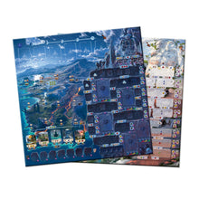 Tablero doble cara de Las Ruinas Perdidas de Arnak con mapa marino y terrestre para juego de mesa